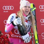 The American skier, Lindsey Vonn, Goes Big at Cortina