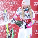 The American skier, Lindsey Vonn, Goes Big at Cortina