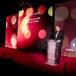 Matteo Lunelli durante l’Annual Award Banquet ricorda il suo anno da Presidente dell’IWSC