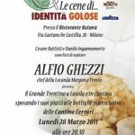 Alfio Ghezzi e le bollicine Ferrari protagonisti della prossima grande cena di ?Identità golose?,  il 28 marzo a Milano