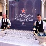 Toasting with Ferrari and drinking  the great Lunelli red wines at the S.Pellegrino Cooking Cup in Venice