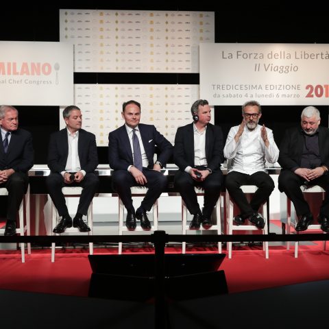 Maurizio Saccani, Marco Reitano, Matteo Lunelli, William Drew, Massimo Bottura, Umberto Bombana, Soren Ledet