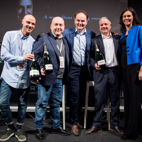 Thomas Piras, Alessandro Pipero, Giuseppe Palmieri con Matteo e Camilla Lunelli