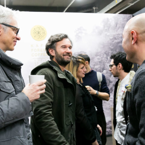 Carlo Cracco at the Ferrari Trento stand