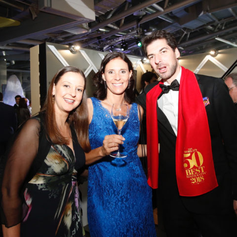 Camilla Lunelli with Massimiliano Alajmo and his wife