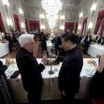 Toasting with Ferrari for the visit of the Chinese President Xi Jinping to Quirinale