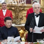 Ferrari begleitete den Trinkspruch mit dem chinesischen Präsidenten Xi Jinping im Quirinal