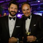 BERLIN, GERMANY - FEBRUARY 17: Matteo Lunelli and Alvaro Morte during the 2020 Laureus World Sports Awards after party at Spindler & Klatt on February 17, 2020 in Berlin, Germany. (Photo by Reinaldo Coddou H./Getty Images for Ferrari Trento)