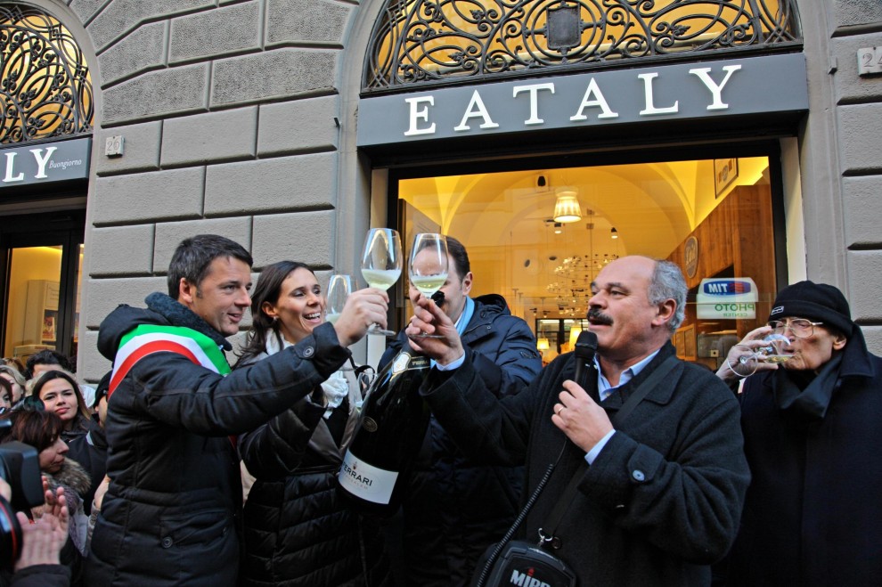 E? con il Ferrari che si brinda all?apertura di Eataly Firenze