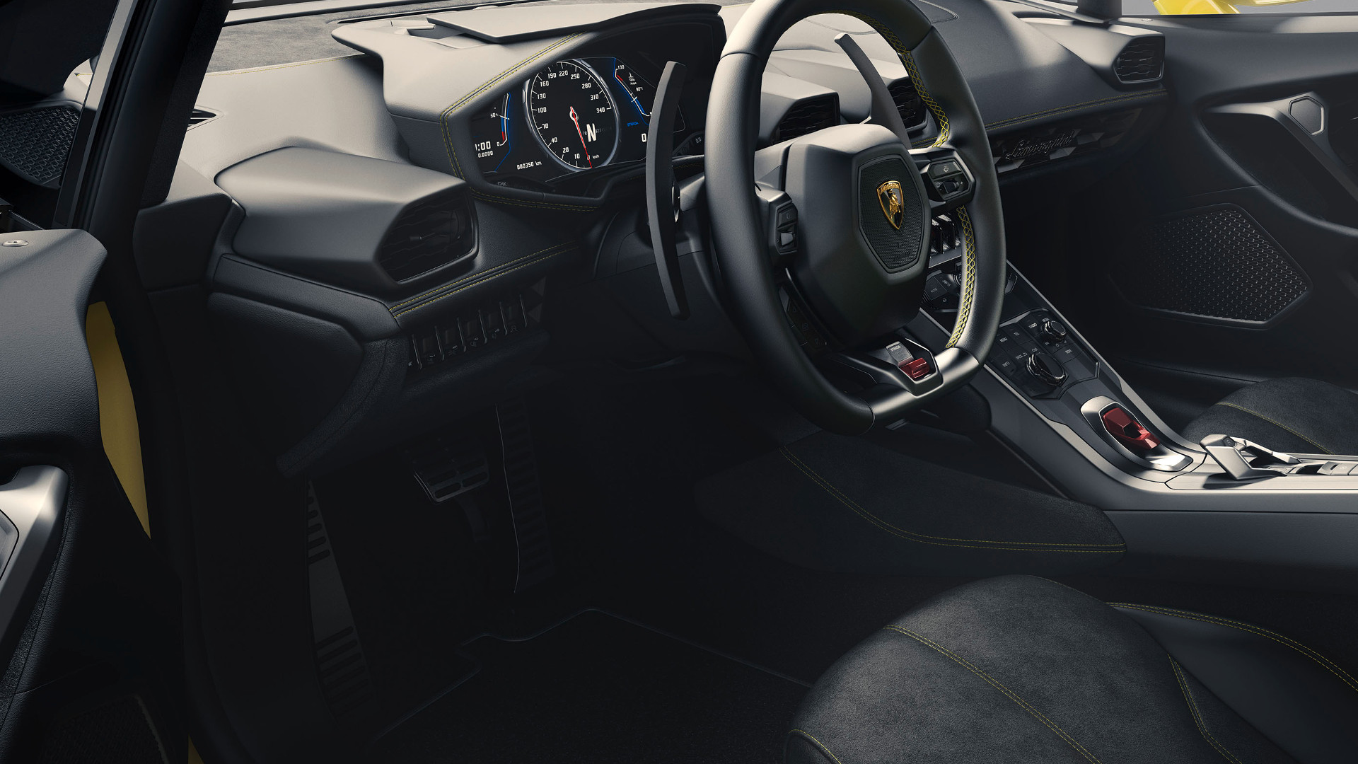 The unveiling of the new Lamborghini supercar, Hurácan, in Moscow is celebrated with Ferrari