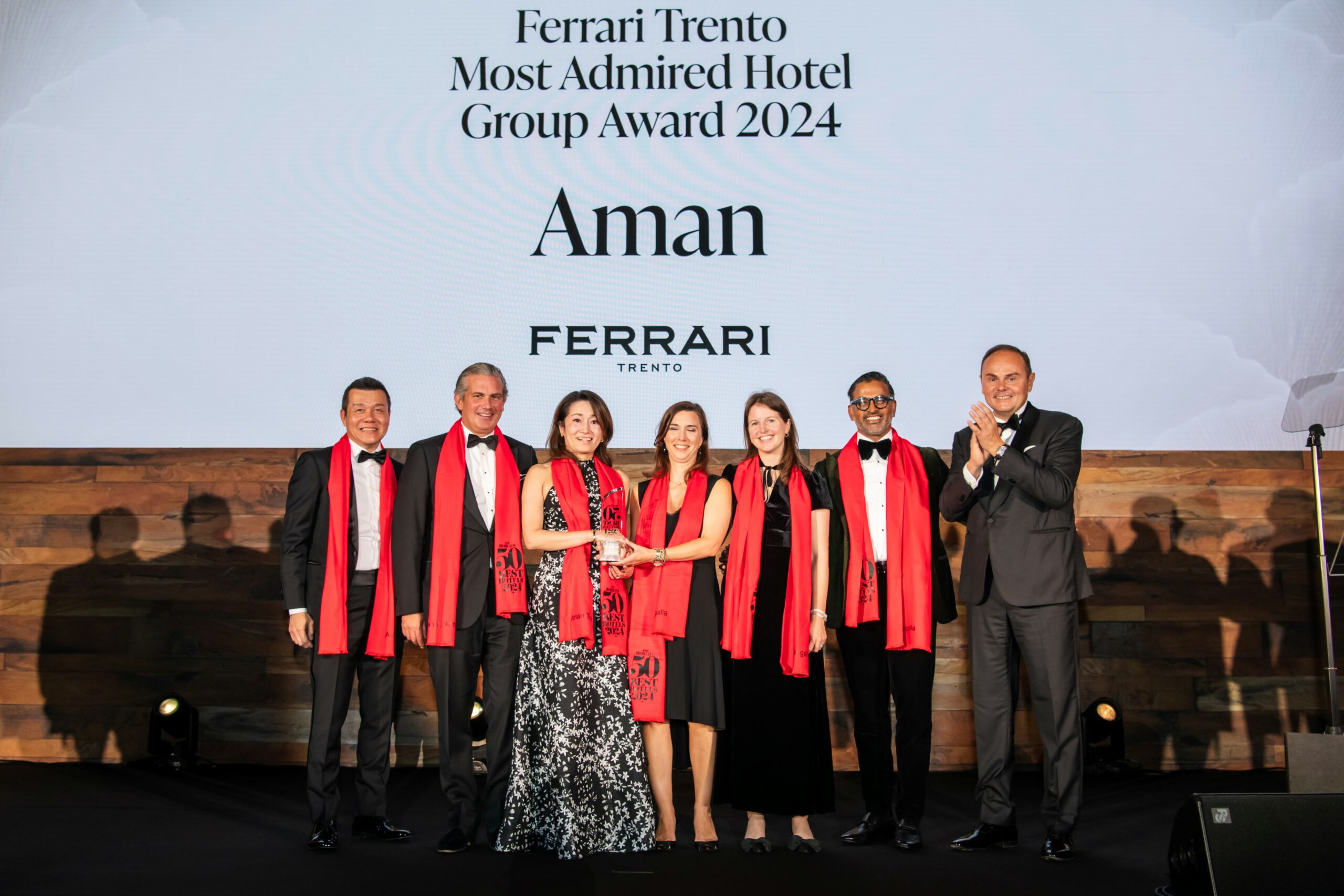 Aman si aggiudica il premio <strong>“Ferrari Trento Most Admired Hotel Group of the Year” a The World’s 50 Best Hotels</strong>