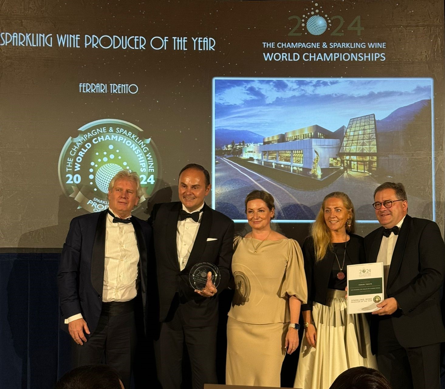 The Champagne & Sparkling Wine World Championships: Ferrari Trento vince il titolo di “World Champion – Classic Blanc de Noirs” e “Sparkling Wine Producer of the Year”